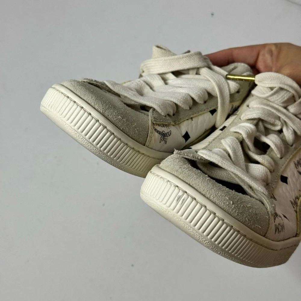MCM x Puma US8 Classic White Suede Women’s Sneakers - Picture 4 of 16